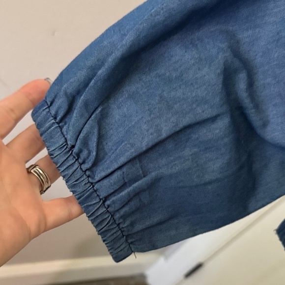 Stylish Blue Off-Shoulder Blouse - Picture 3 of 8